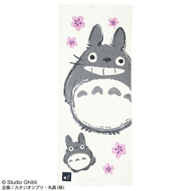 Marushin Studio Ghibli Imabari Gauze Series (Face Towel) "My Neighbor Totoro" - White, Size: 13.4" x 31.5" | 4992272649215