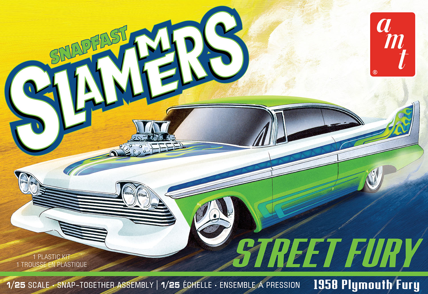 AMT 1/25 1958 Plymouth Slammers Street Fury Snap Fit Kit | 849398043462