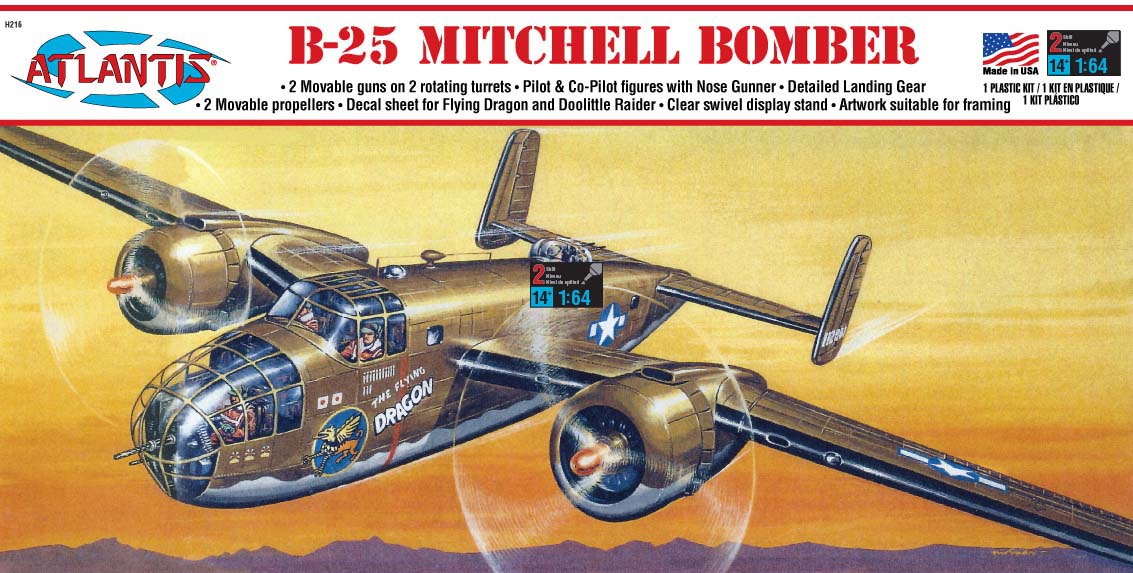Atlantis 1/64 B-25 Mitchell Bomber 2n1 | 850002740110