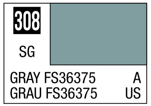 Mr Hobby Aqueous Color H308 Semi Gloss Gray FS36375 US Air Camouflage 10ml Bottle | 4973028504989