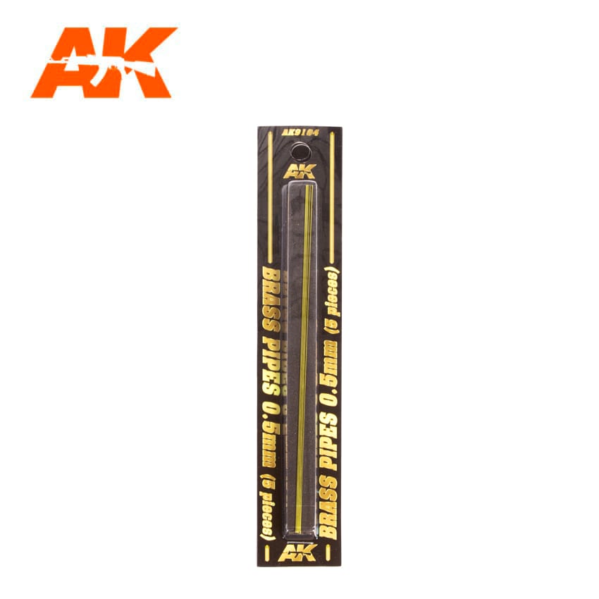 AK Interactive BRASS PIPES 0.5mm, 5 units | 8435568307100