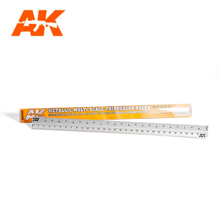 AK Interactive Metallic Multi-Scale Triangular Ruler | 8435568305755