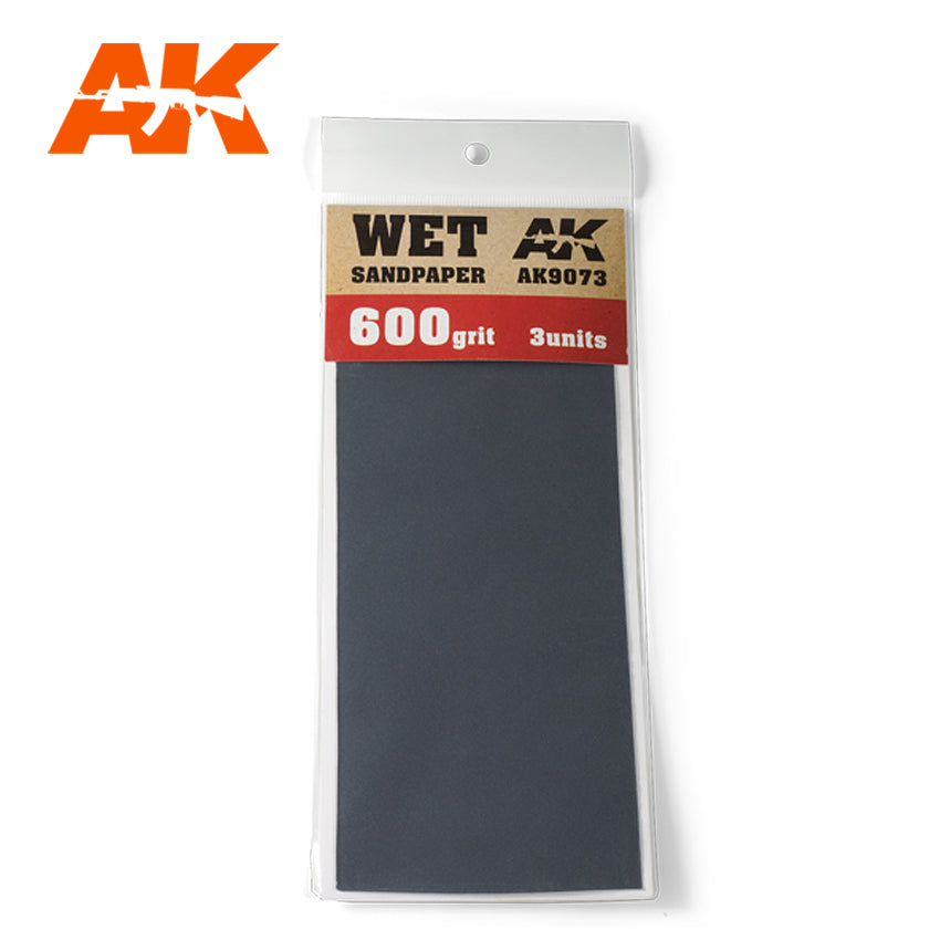 AK Interactive Wet Sandpaper 600 Grit. 3 units | 8435568305366