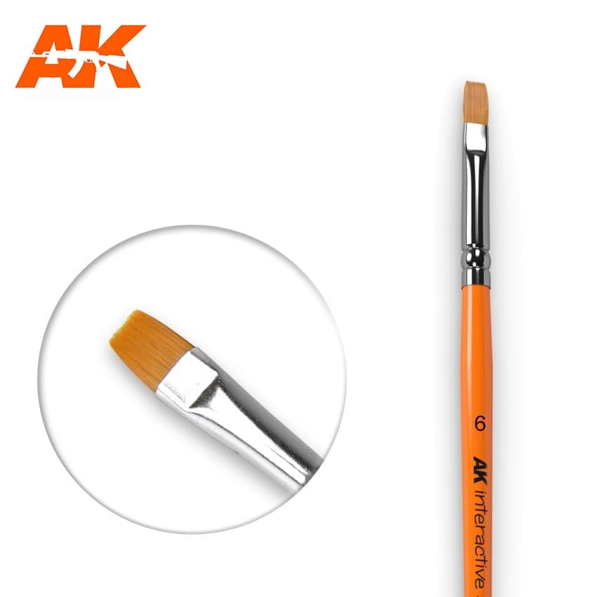AK Interactive Flat Brush 6 Synthetic | 8436535576116