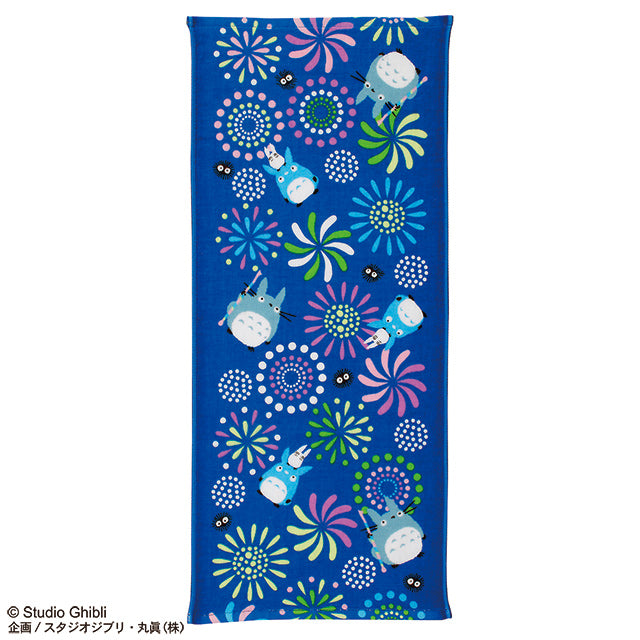 Marushin Studio Ghibli Imabari Gauze Series (Face Towel) "My Neighbor Totoro" - Flower (Fireworks), Size: 13.4" x 31.5" | 4992272533163