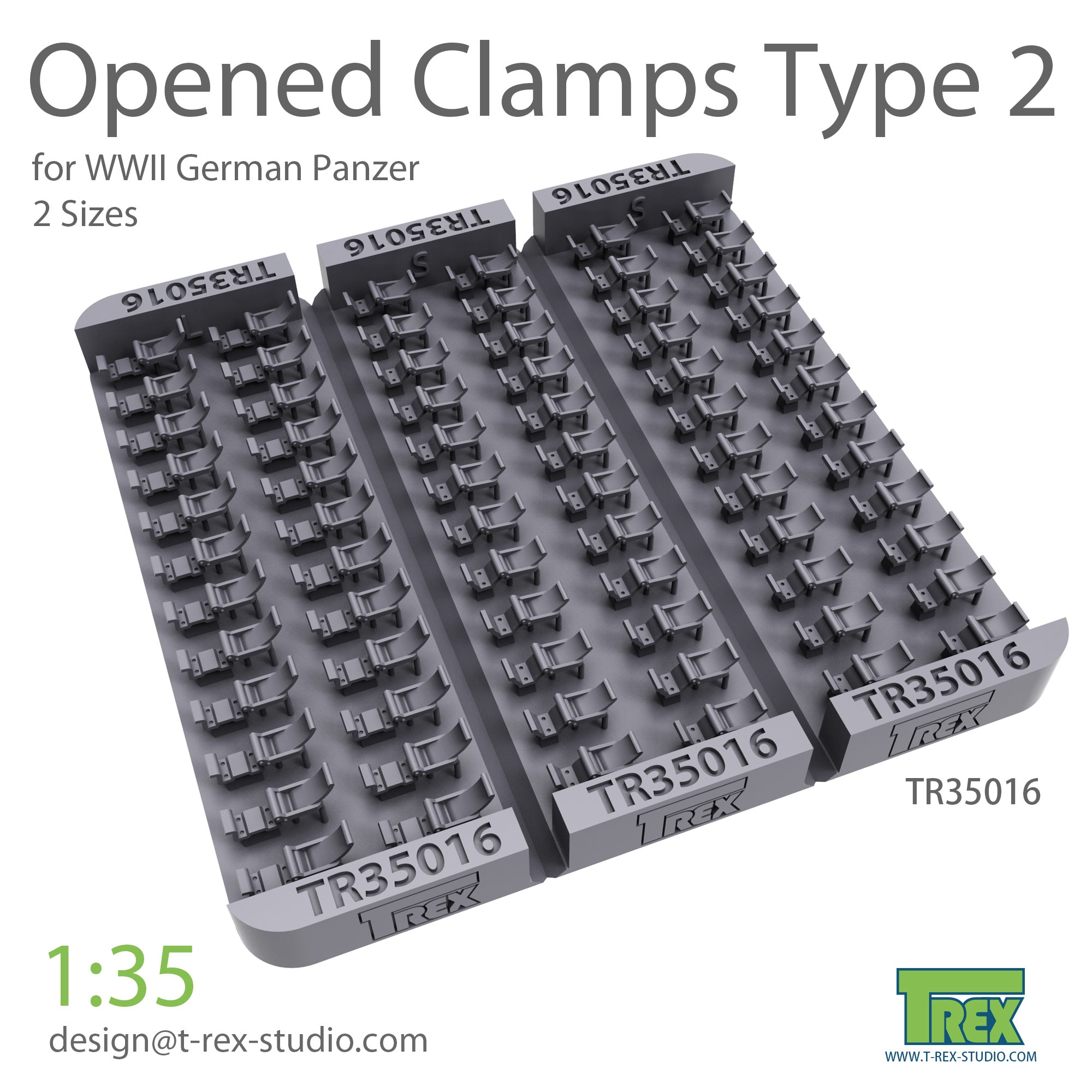 T-Rex Studio 1/35 Opened Clamps for German Panzer (Type 2) | 6973984750046