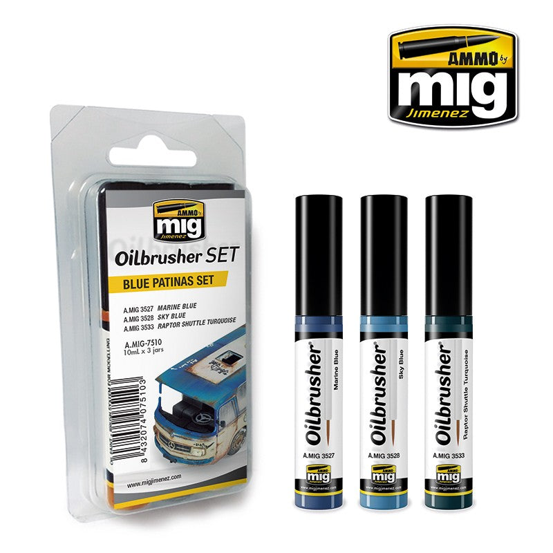 Ammo Mig Oilbrusher Blue Patinas Set | 8432074075103