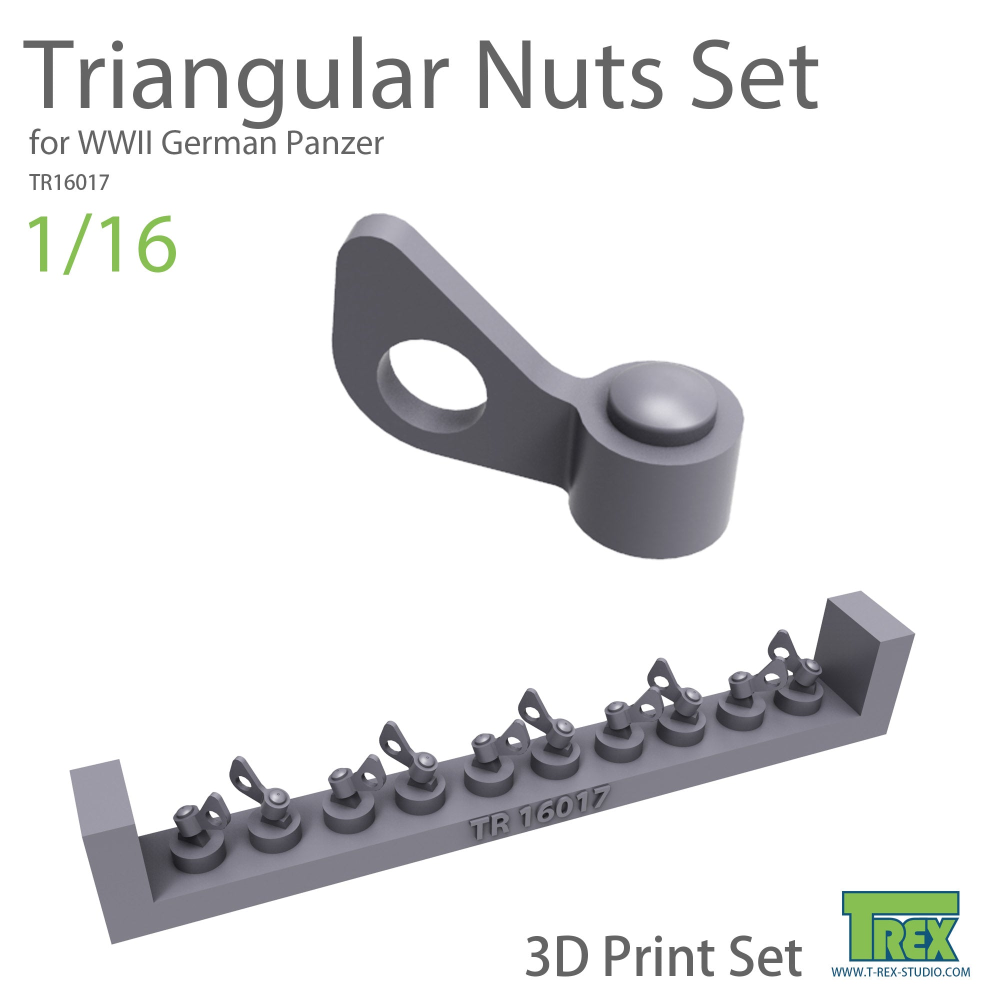 T-Rex Studio 1/16 Triangular Nuts Set for WWII German Panzer | 6973984750770