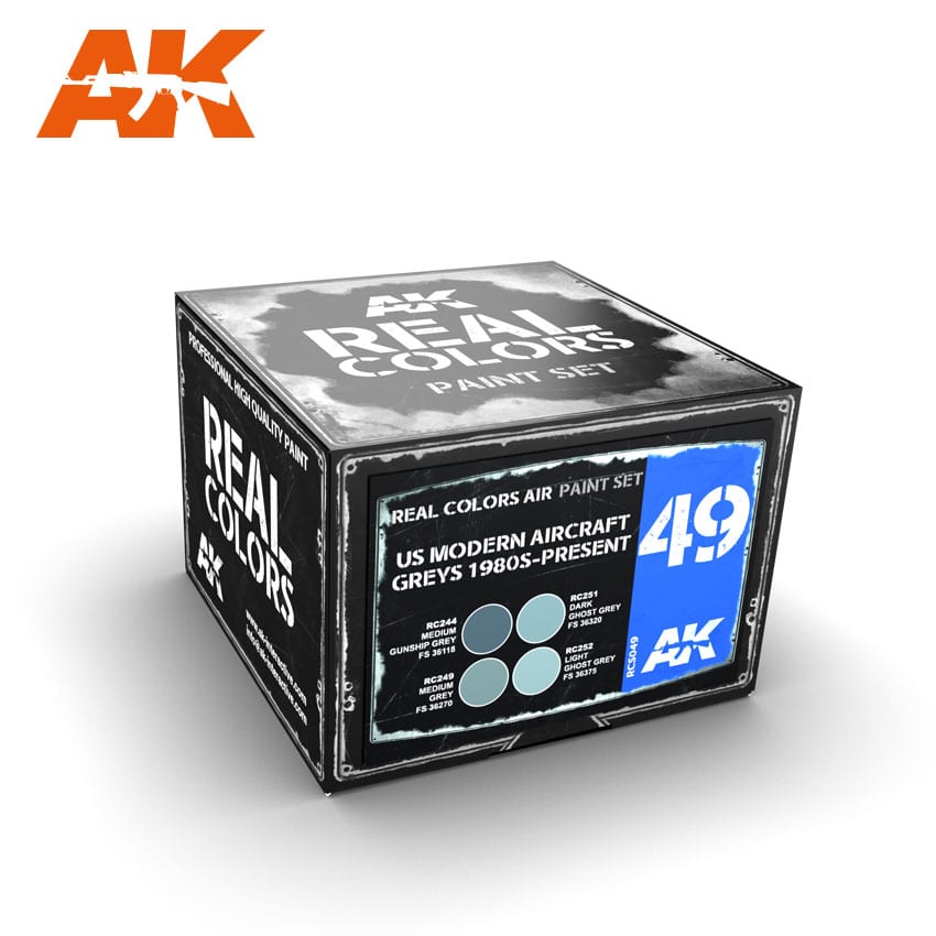 AK Interactive Real Colors US Modern Aircraft Greys 1980s-Present | 8436564930156