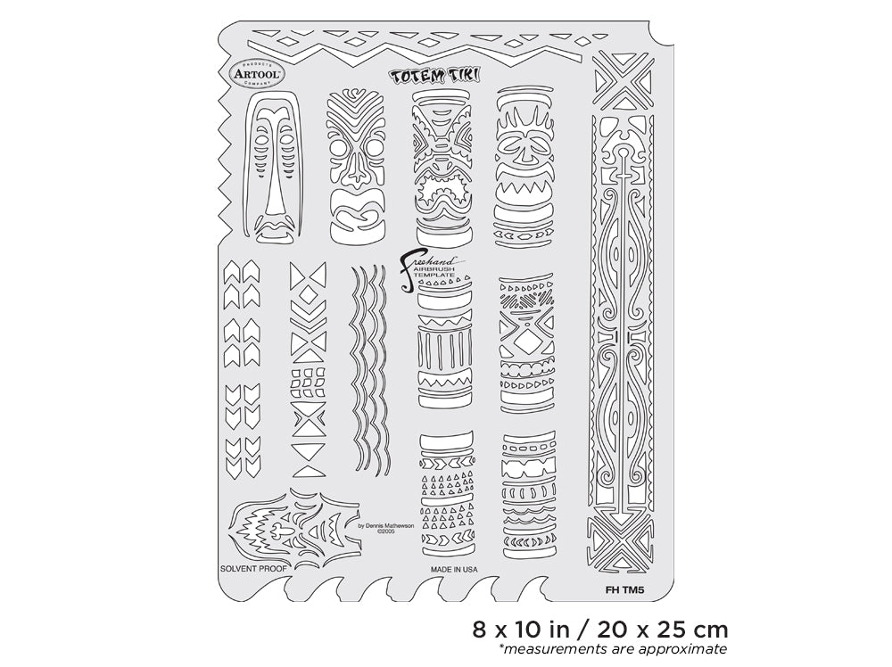 IWATA Artool Tiki Master Totem Tiki Freehand Airbrush Template by Dennis Mathewson | 758240132868