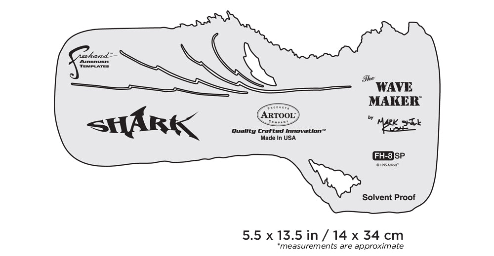 IWATA Artool #8 The Wave Maker Freehand Airbrush Template by Mark 'The Shark' Rush | 758240003083