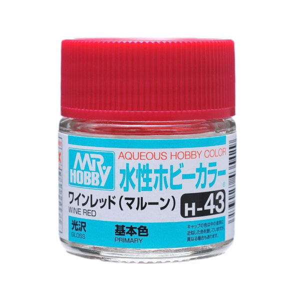 Mr Hobby Aqueous Color H43 Gloss Wine Red 10ml Bottle | 4973028738742