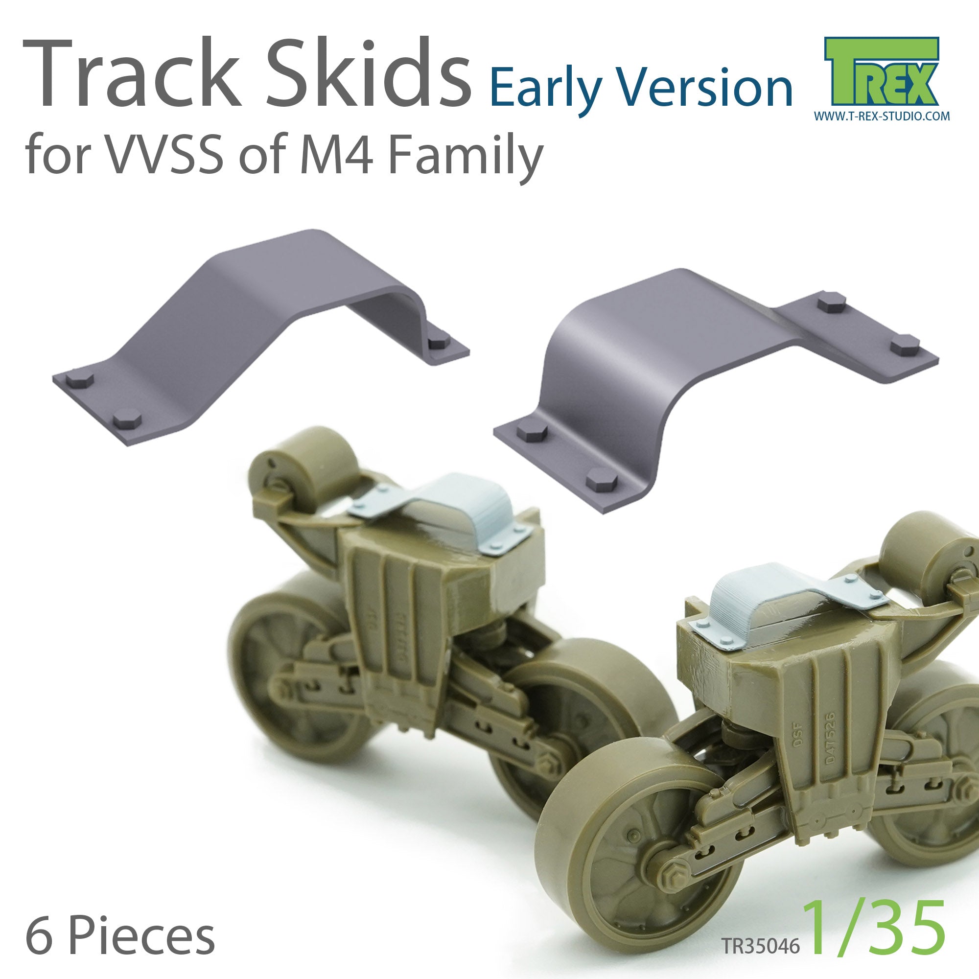 T-Rex Studio 1/35 Track Skids Set (Early Version) for M4 Family | 6973984750671