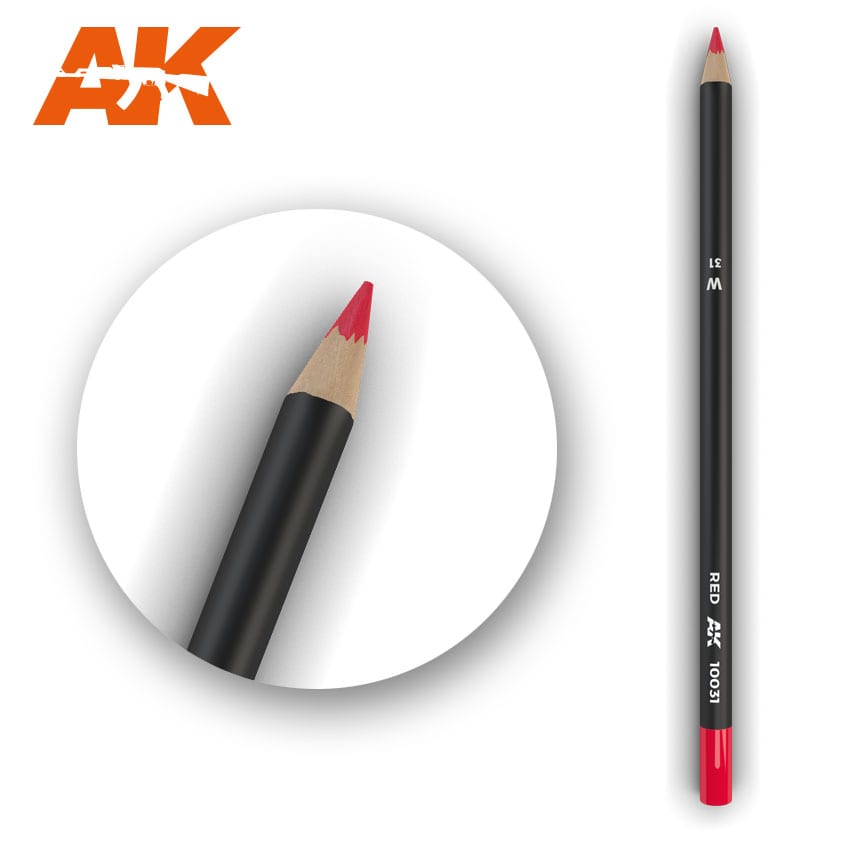 AK Interactive Weathering Pencil - Red (Box - 5 Units)