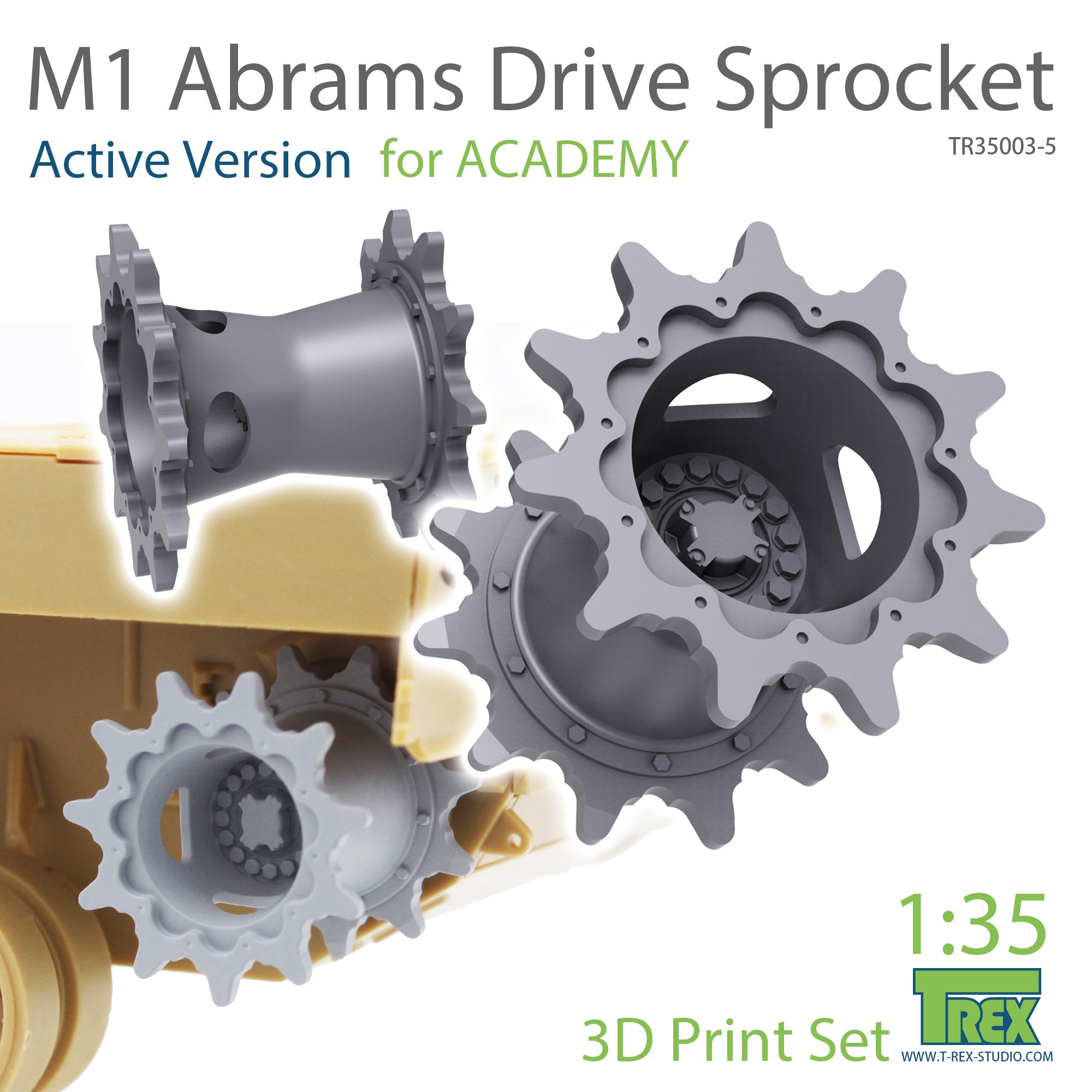 T-Rex Studio 1/35 M1 Abrams Sprocket Set A (Active Version) for Academy | 6973984750558