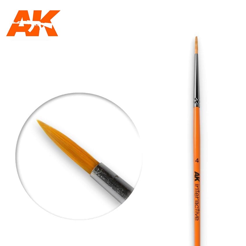 AK Interactive Round Brush 4 Synthetic | 8436535576055