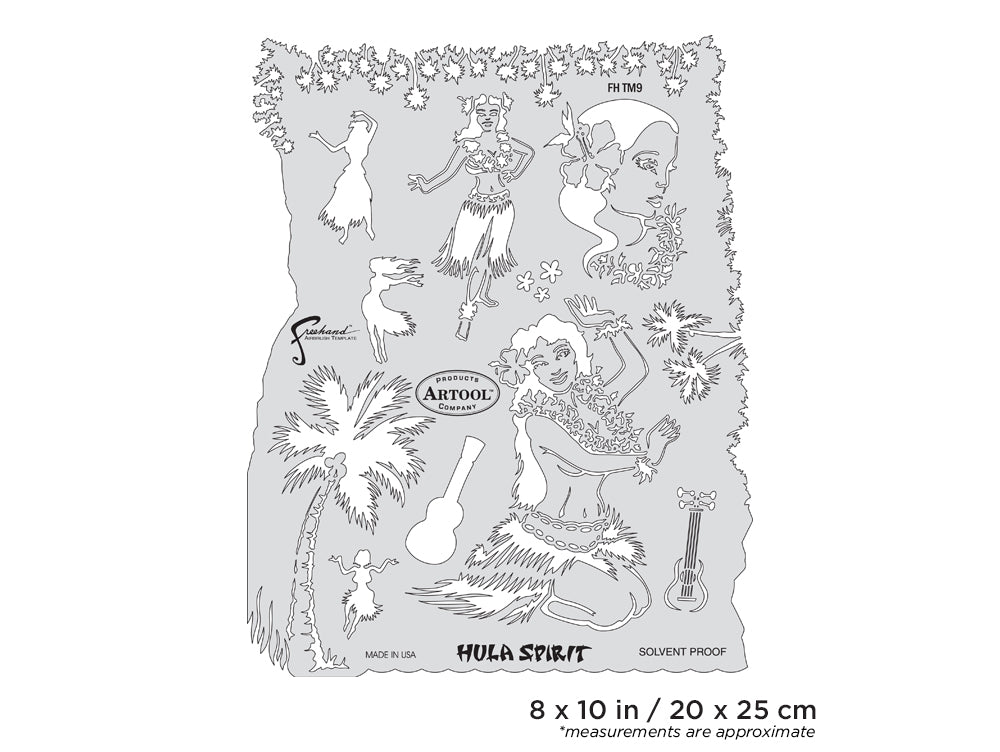 IWATA Artool Tiki Master II Hula Spirit Freehand Airbrush Template by Dennis Mathewson | 758240132905