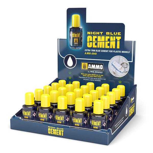 Ammo Mig Expositor Night Blue Cement (25 Units) | 8432074081814