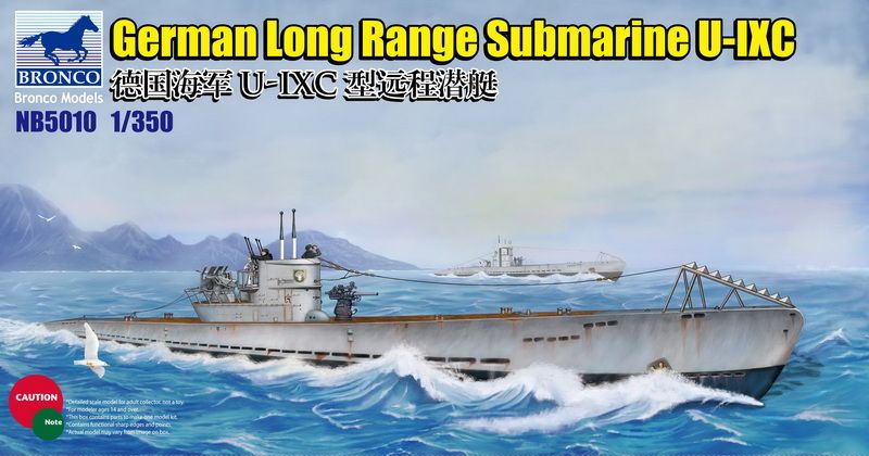 Bronco Models 1/350 German Long Range Submarine Type U-IXC | 4544032656898