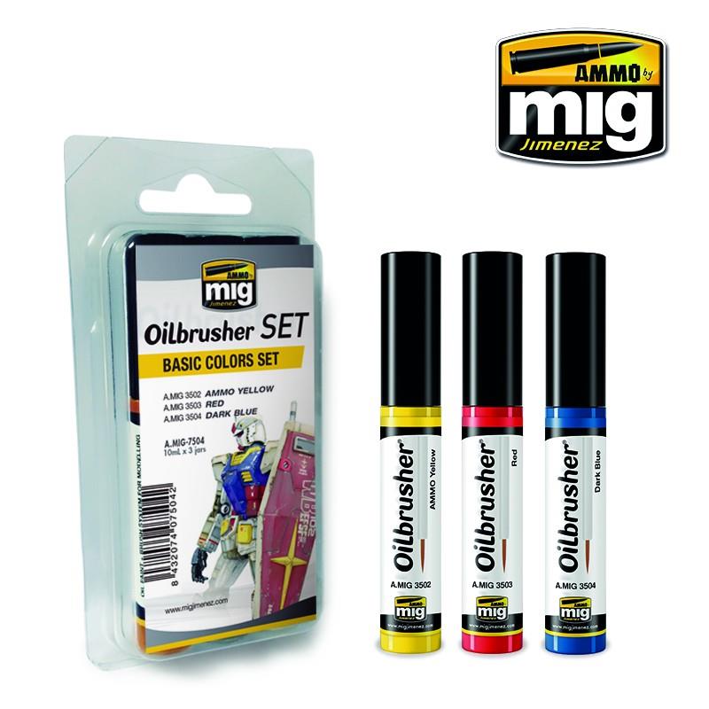Ammo Mig Oilbrusher Basic Colors Set | 8432074075042