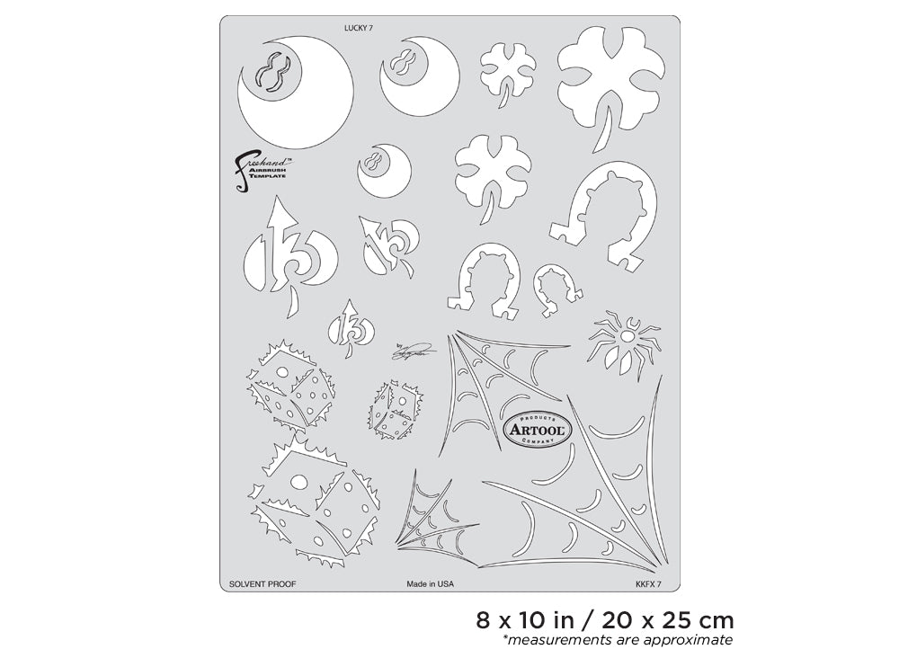 IWATA Artool Kustom Kulture Lucky 7 Freehand Airbrush Template by Craig Fraser | 758240150176