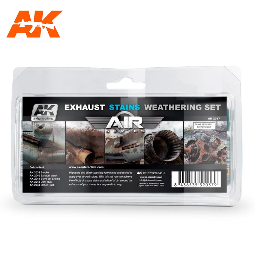 AK Interactive Exhausts & Stains Weathering Set | 8436535573276