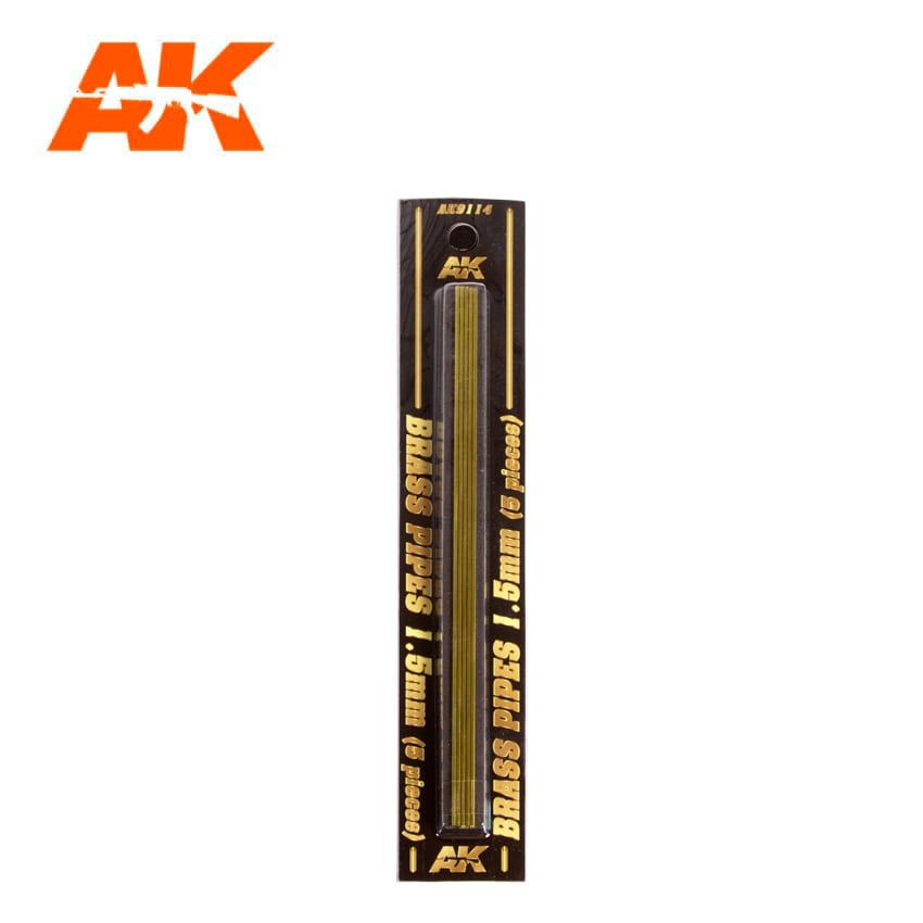 AK Interactive BRASS PIPES 1.5mm, 5 units | 8435568307209