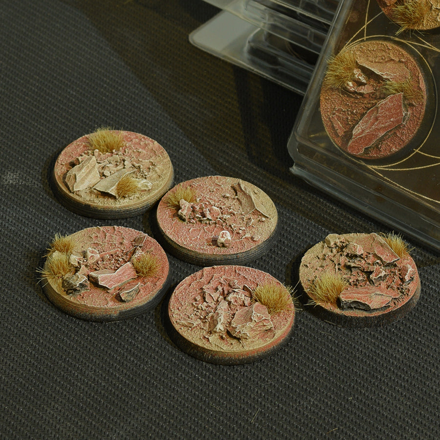 Gamers Grass Battle Ready Bases - Badlands - Round 40mm (x5) | 738956788818