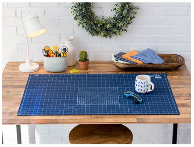 OLFA 24' x 36' Double Sided Rotary Mat, Navy (RM-MG/NBL) | 091511220667