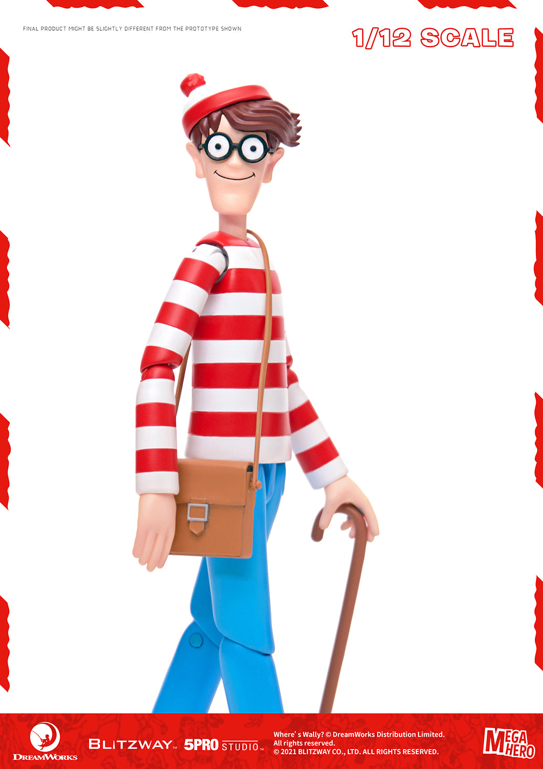 Blitzway Waldo 1/12th Scale Action Figure (Normal version) 'Where's Waldo', 5Pro Studio MEGAHERO Series | 880932147949