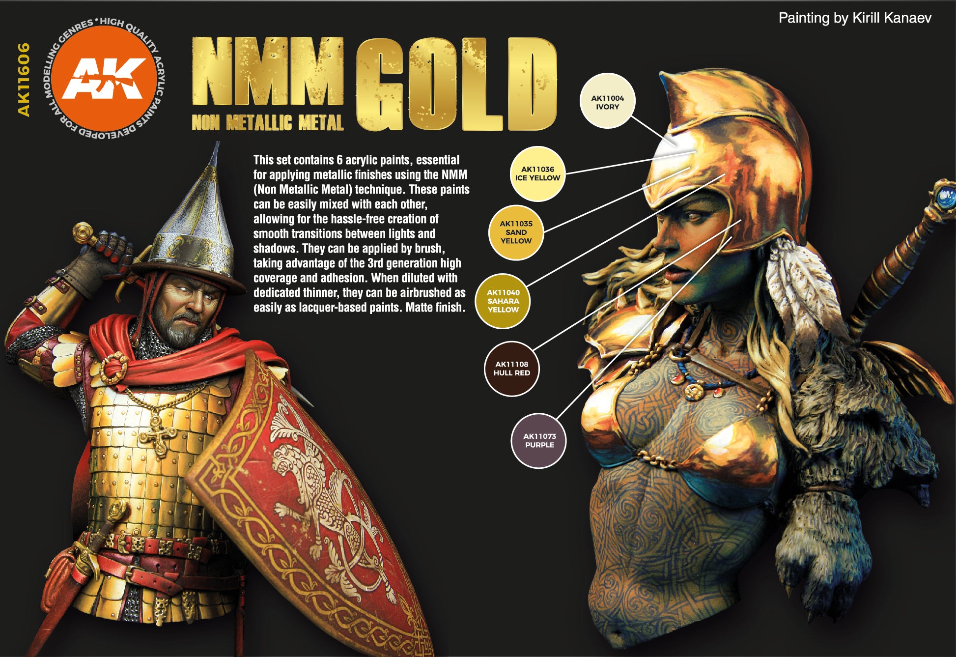 AK Interactive 3G Non Metallic Metal - Gold Set | 8435568307506