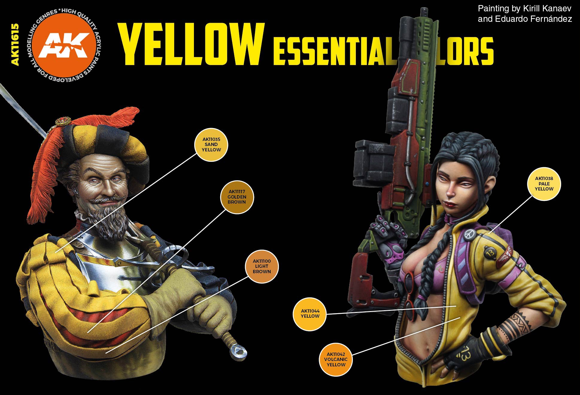 AK Interactive 3G Essential Colours - Yellow Set | 8435568309357