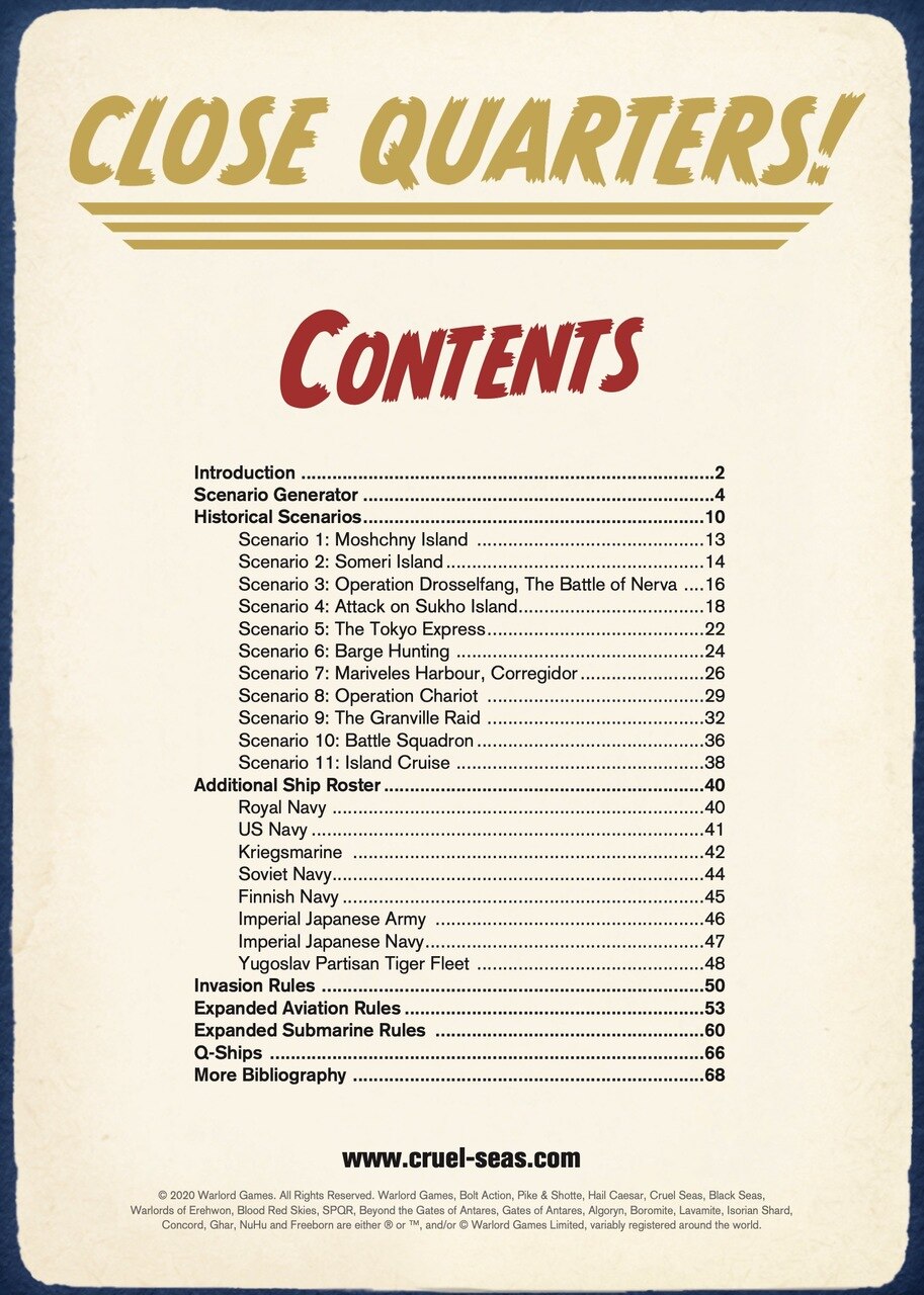 Cruel Seas Close Quarters Cruel Seas supplement book | 9781911281610