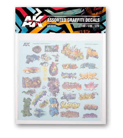 AK Interactive Assorted Graffiti Decals | 8435568307421