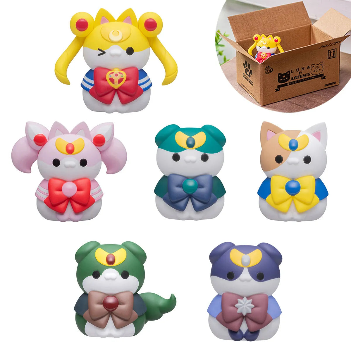 Megahouse Mega Cat Project Sailor Mewn Vol 2. Set (w/gift) "Pretty Guardian Sailor Moon" | 4535123833342