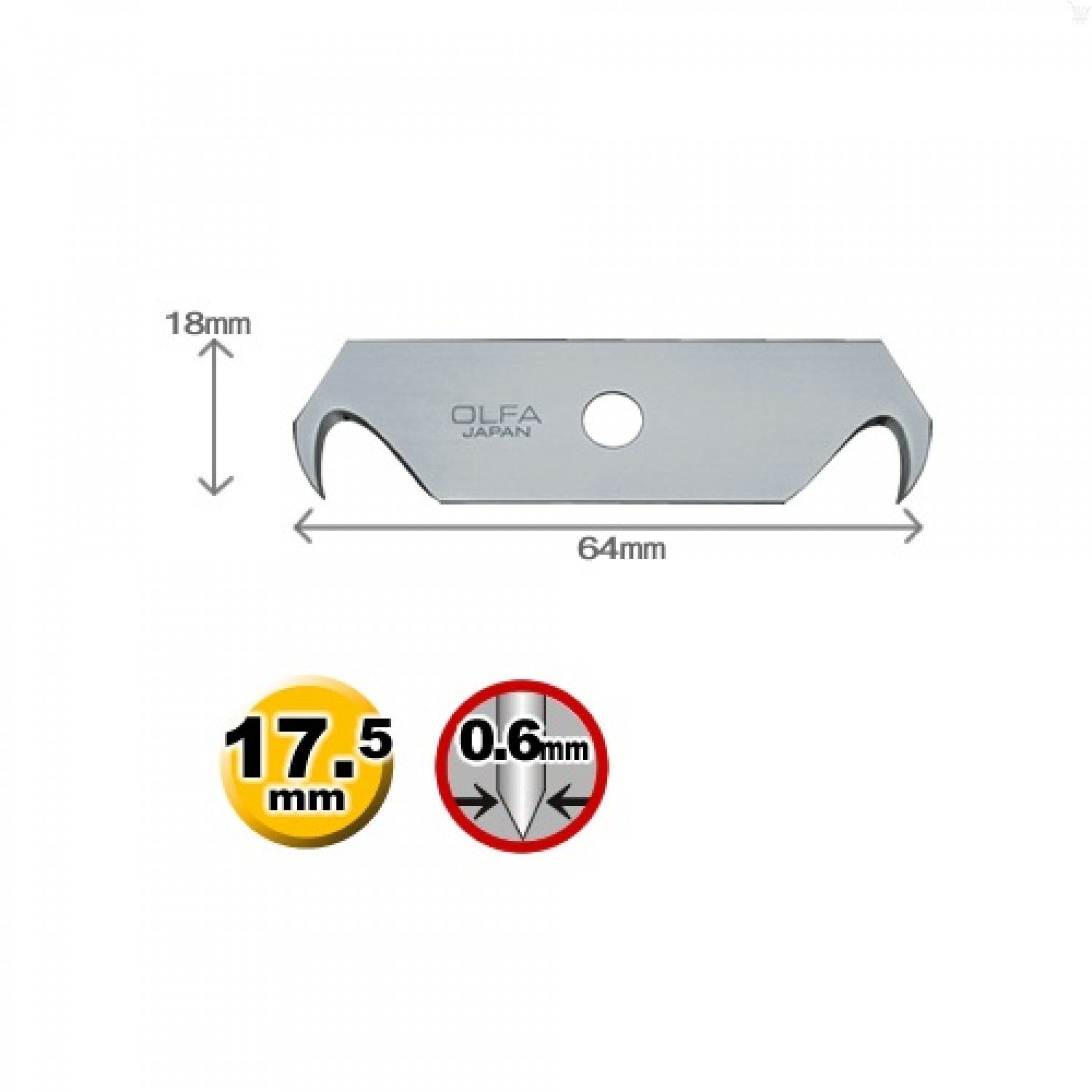 OLFA HOB-2/5 Dual-Edge Safety Hook Blades (5/PACK) | 91511501148