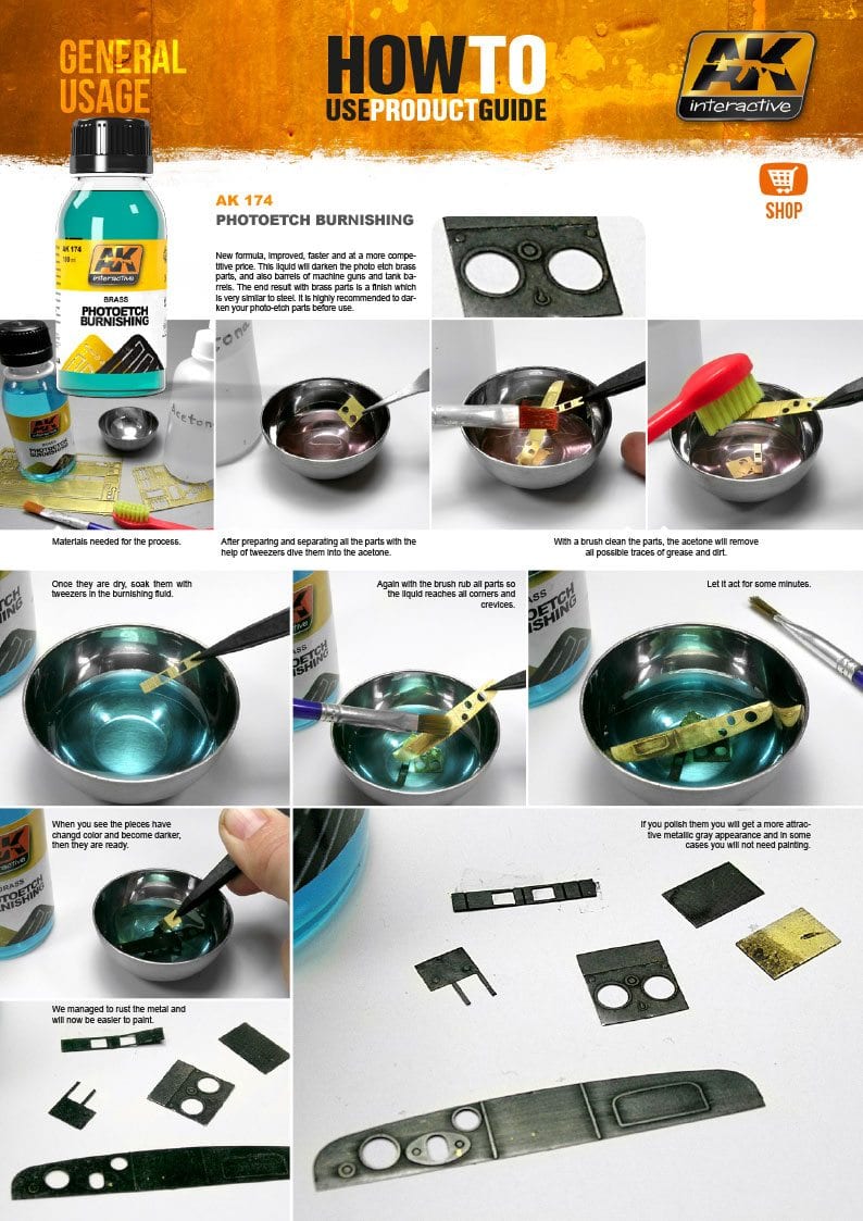 AK Interactive Brass Photoetch Burnishing Liquid | 8436535571746