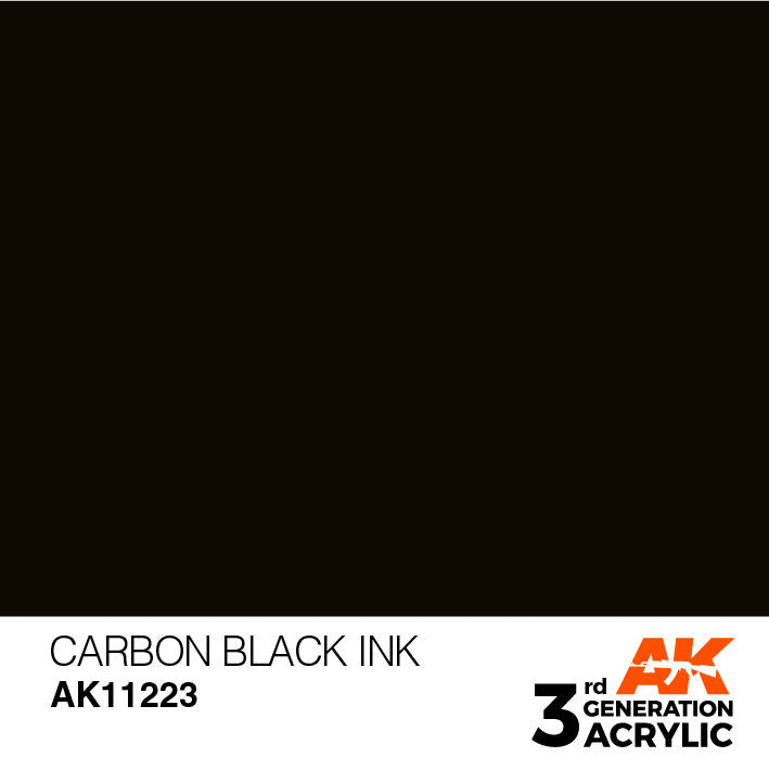 AK Interactive 3G Acrylic Carbon Black INK 17ml | 8435568304567