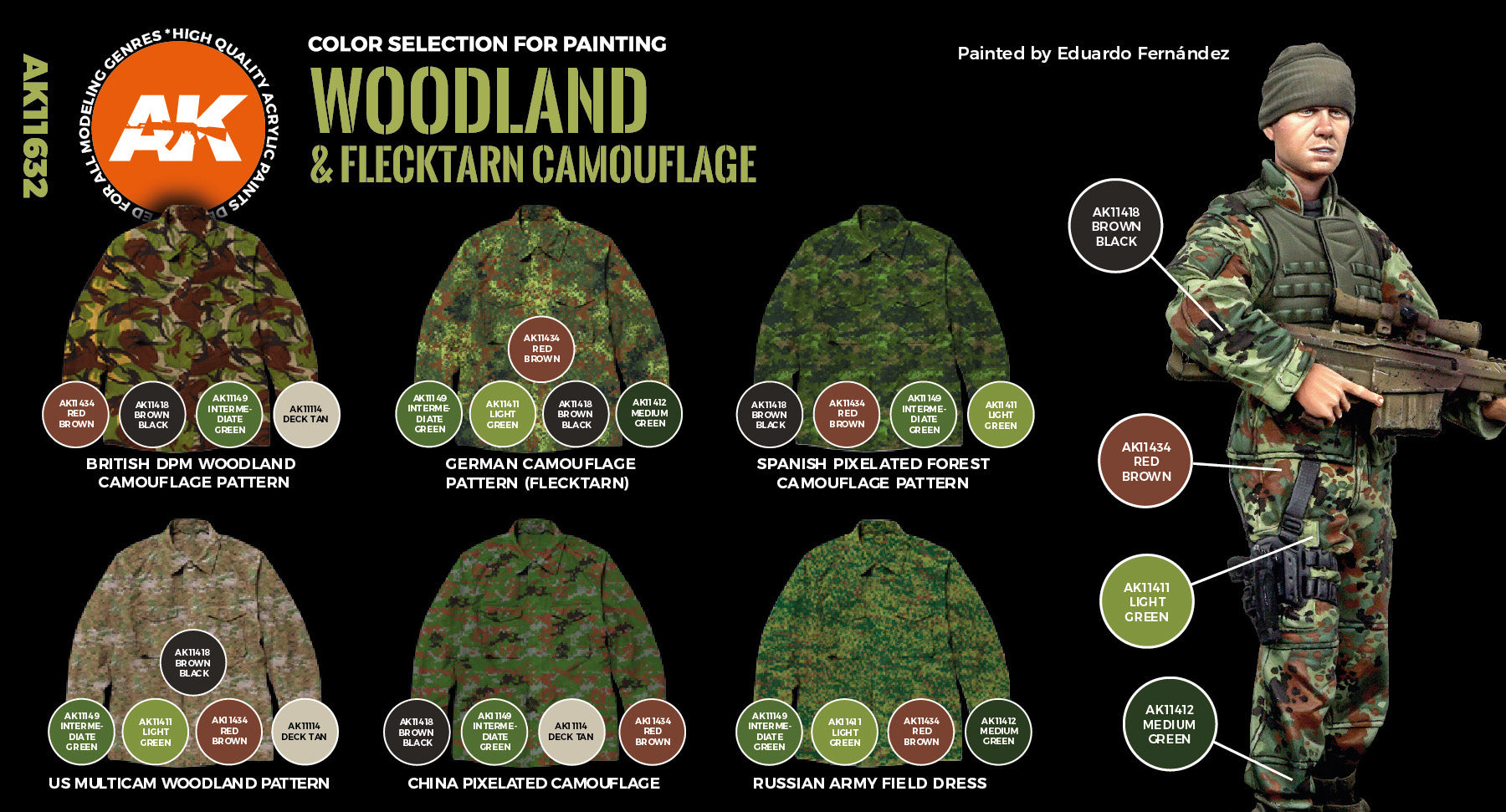 AK Interactive 3G Modern Woodland And Flecktarn Camouflages | 8435568310544