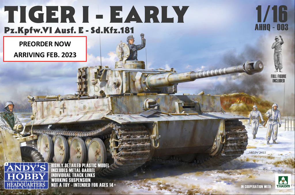 Andy's Hobby HQ 1/16 Tiger I Early Production with Full Figure | 783495788201