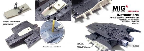 MIG 1/93 Open Wings Conversion For Kylo Ren's Command Shuttle | 8435568300767
