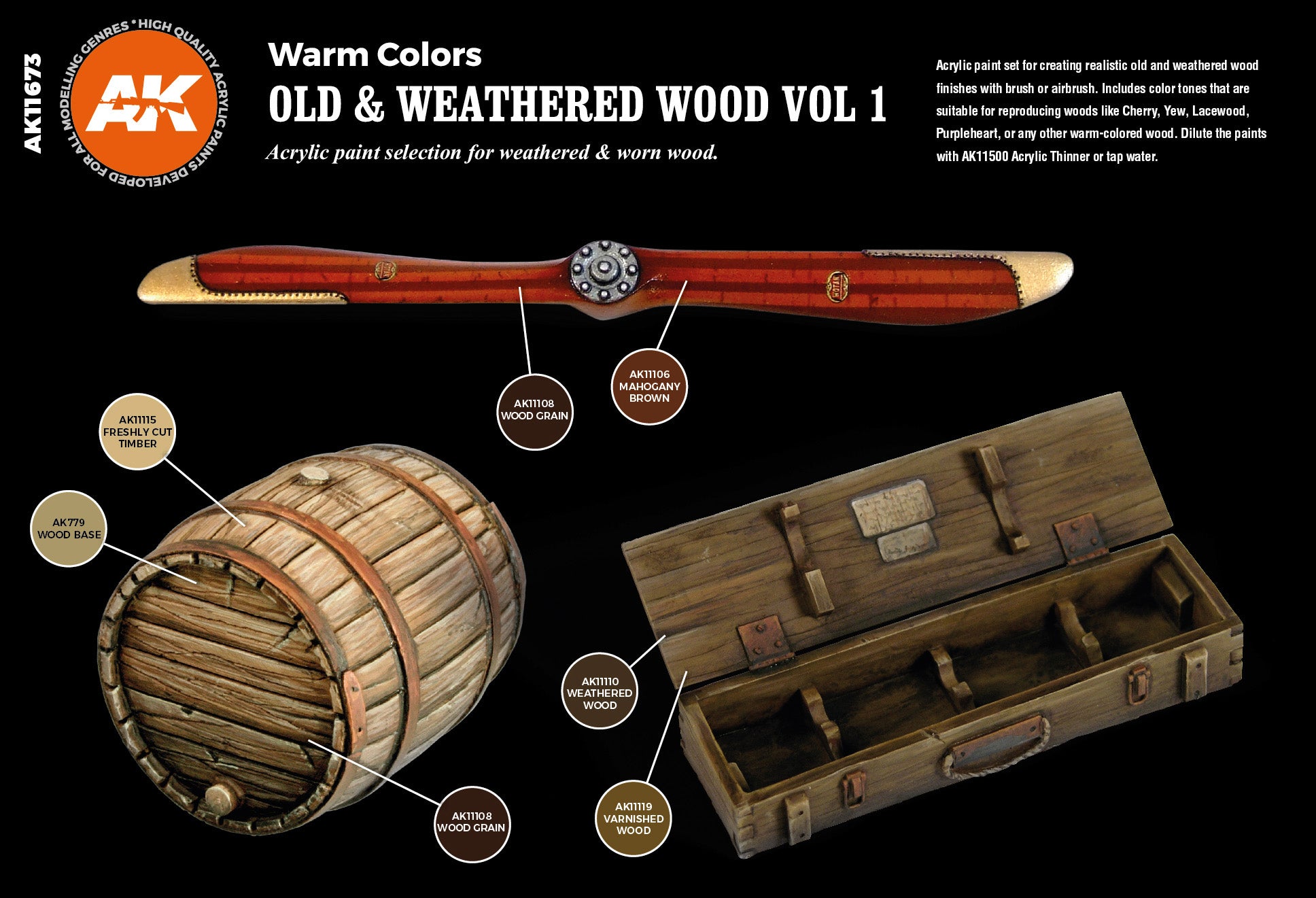 AK Interactive 3G Old & Weathered Wood Vol.1 | 8435568311473