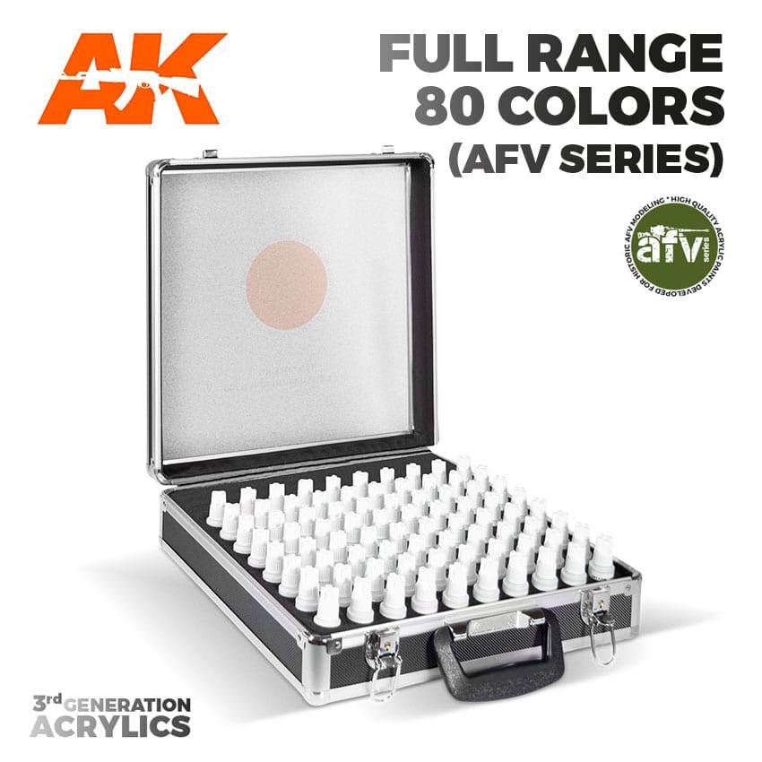AK Interactive 3G Acrylics Briefcase - 80 Colors Full AFV Range | 8435568312753