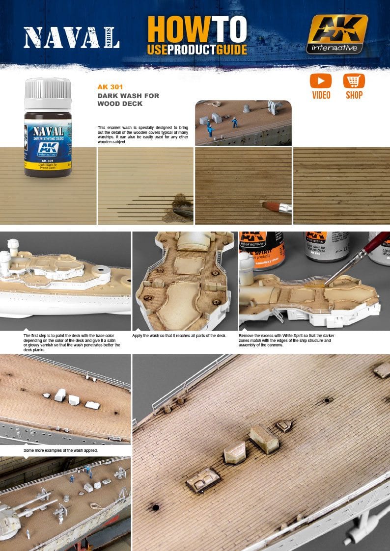 AK Interactive Dark Wash For Wood Decks | 8436535573016
