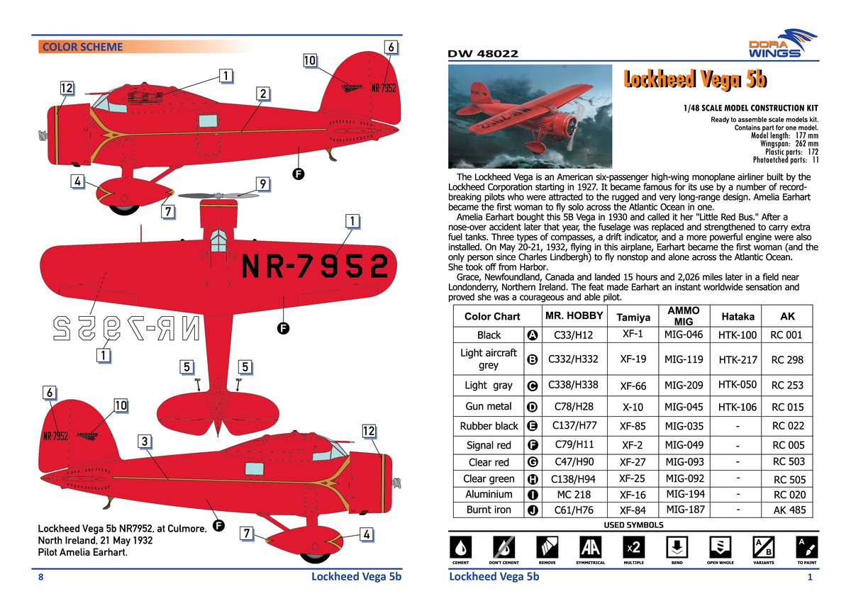 Dora Wings Lockheed Vega 5b 'Record flights' | 4820237050366