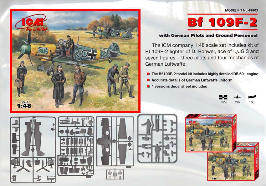 ICM 1/48 Bf 109F-2 with German Pilots and Ground Personnel | 4823044402663