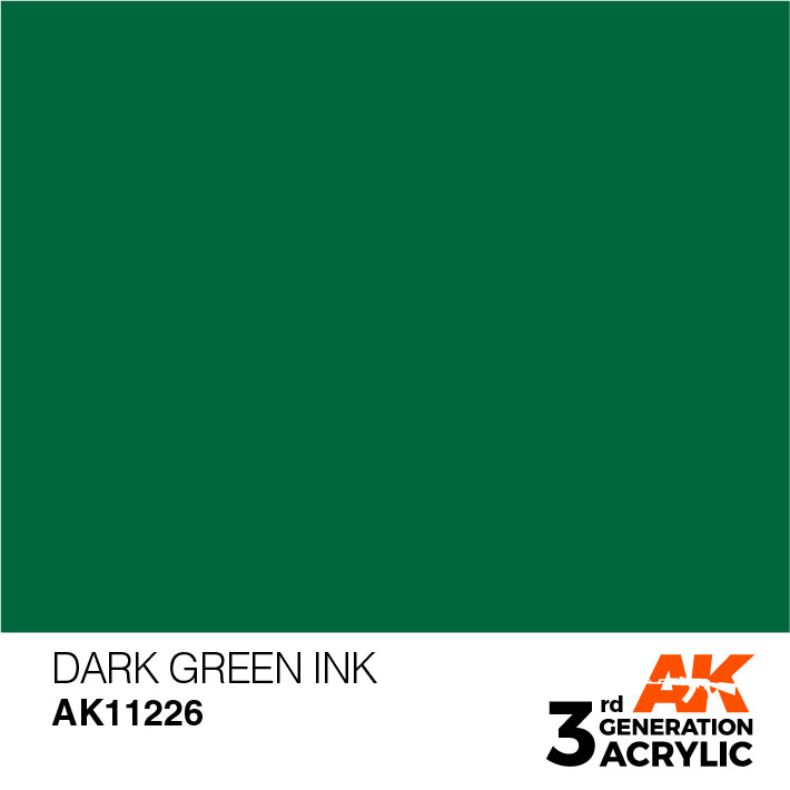 AK Interactive 3G Acrylic Dark Green INK 17ml | 8435568304598