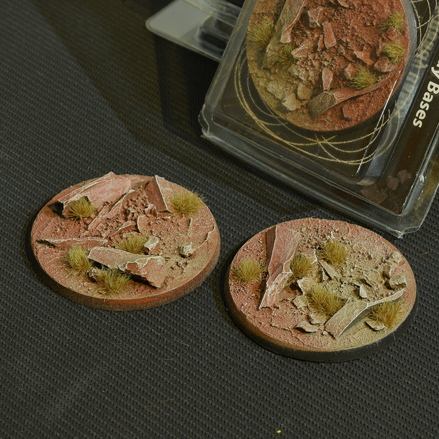 Gamers Grass Battle Ready Bases - Badlands - Round 60mm (x2) | 738956788832
