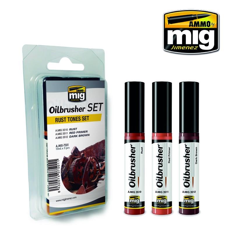 Ammo Mig Oilbrusher Rust Tones Set | 8432074075011