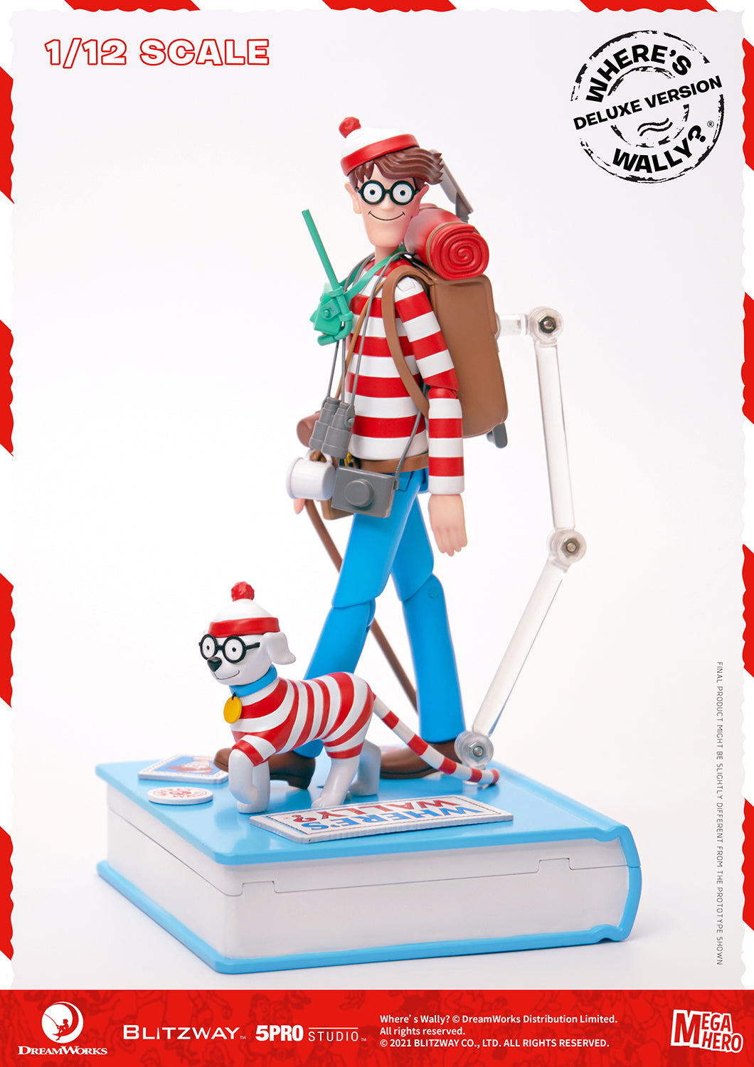 Blitzway Waldo 1/12th Scale Action Figure (Deluxe version) 'Where's Waldo', 5Pro Studio MEGAHERO Series | 880932147950
